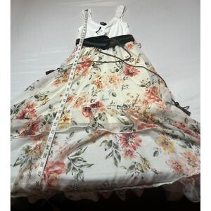 Rue21 White Ribbed Floral High-Low Maxi Dress with Belt XS NWT PD24667